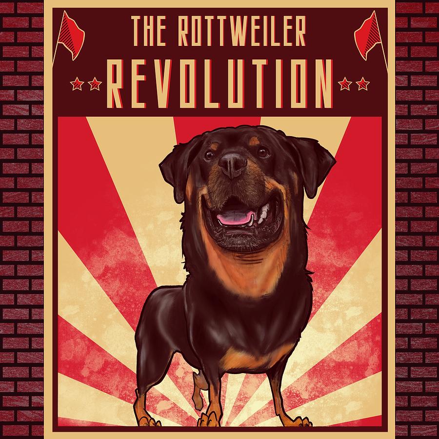 Rottweiler REVOLUTION  Drawing by John LaFree