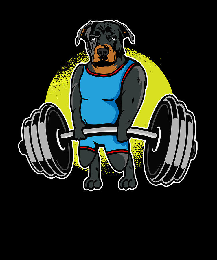 Rottweiler Weightlifting I Funny Deadlift Fitness Digital Art by ...