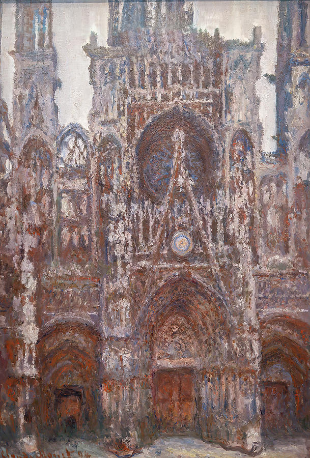 Rouen Cathedral, evening, harmony in brown Painting by Claude Monet ...