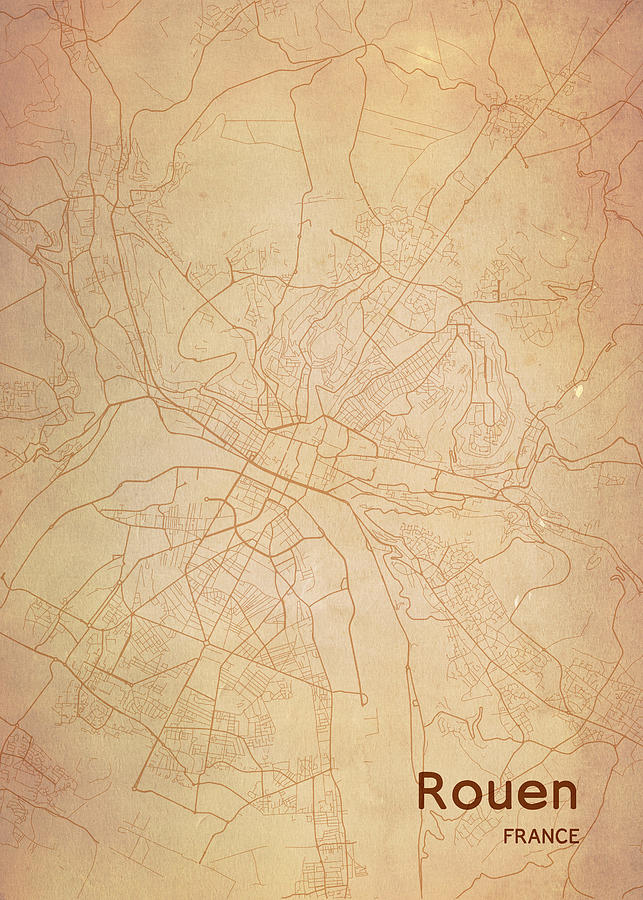 Rouen Pictorialist Map Drawing