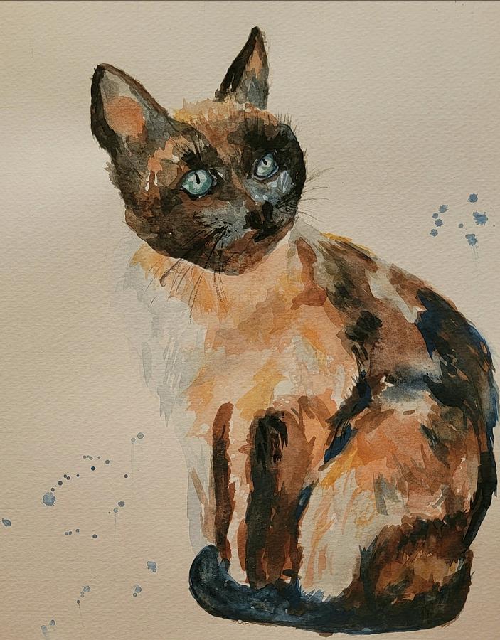 Rough Cat Painting by Cheryl Nancy Ann Gordon