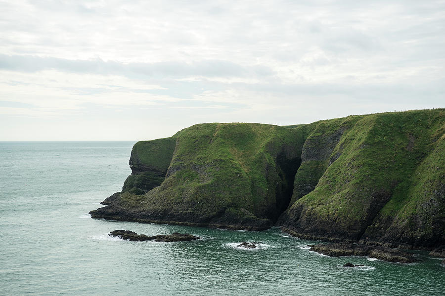 North Sea Photograph - Rough Green Cliffs - North Sea Coast Aberdeenshire Scotland by Georgia Mizuleva