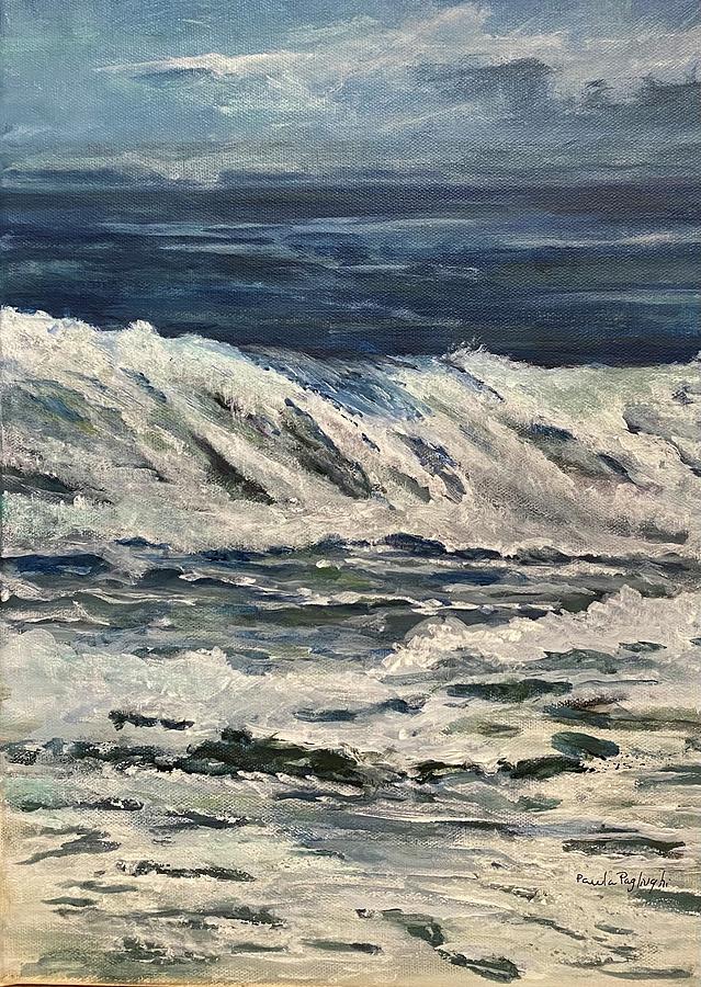 Rough Ocean Painting by Paula Pagliughi