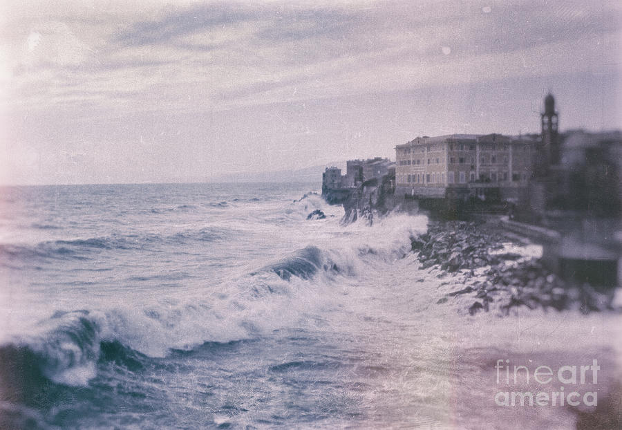 Rough sea with buildings Photograph by Silvia Ganora