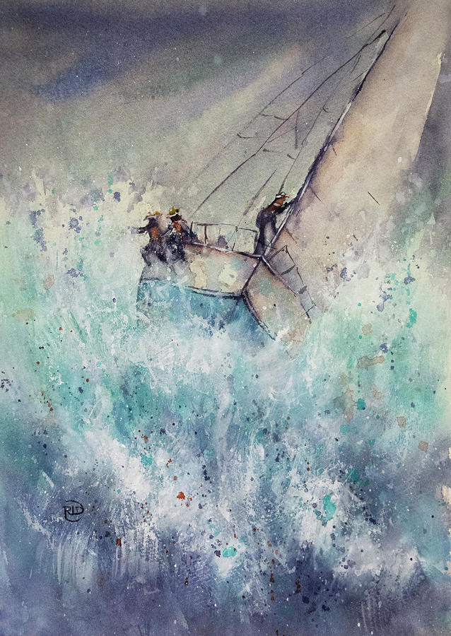 Rough Seas Painting by Rebecca Davis