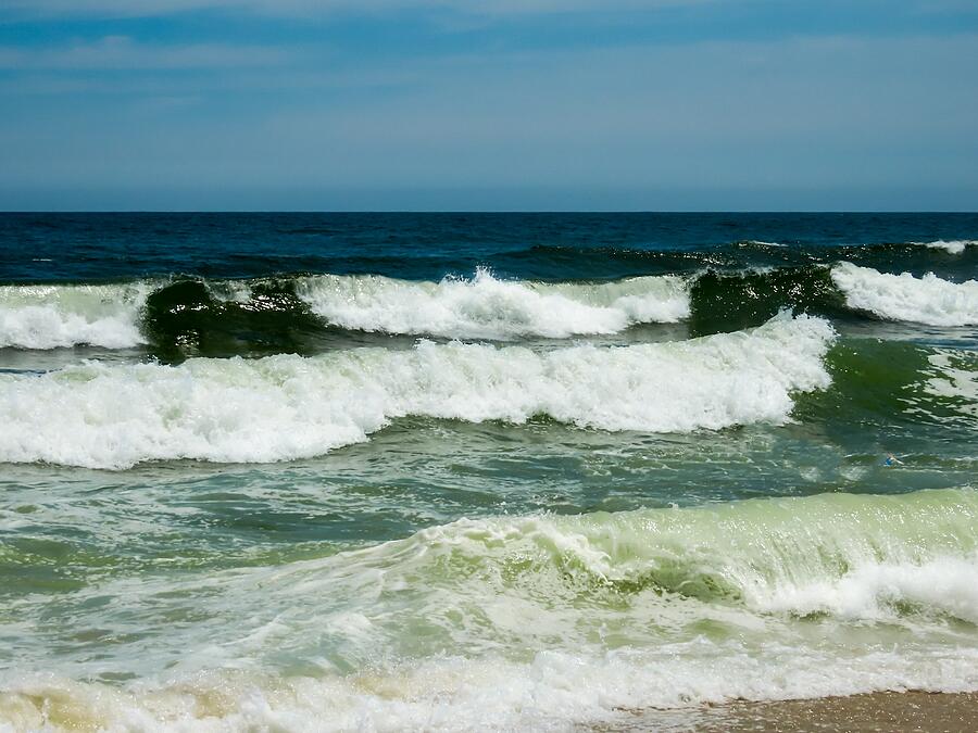 Rough Surf at Island Beach State Park in New Jersey Photograph by Linda Stern