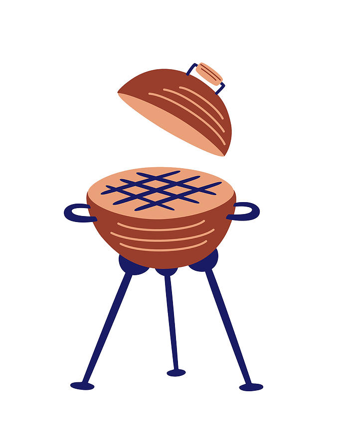 Round Cartoon Barbeque Grill Digital Art by Daniel Gallego | Pixels