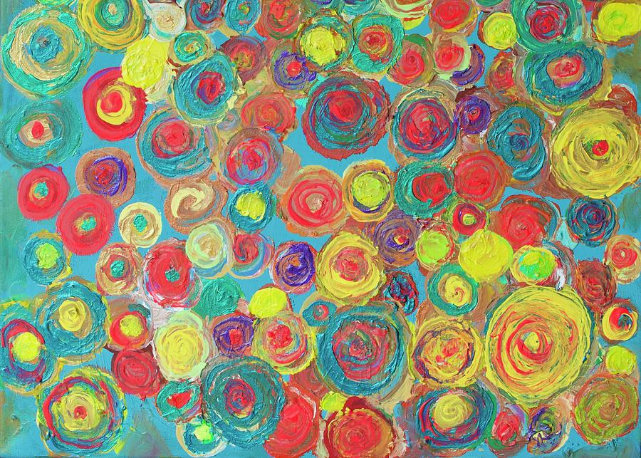 Abstract Pastel - Round here by Nancy Kurtz