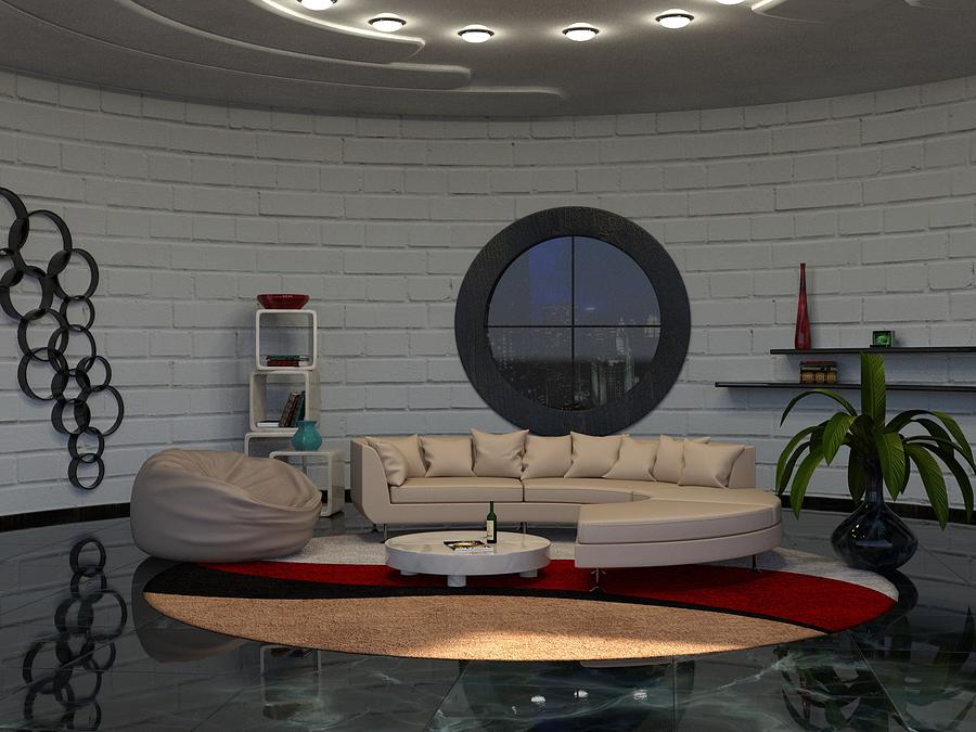 Round Living Room Digital Art by Thomas Hauser - Fine Art America