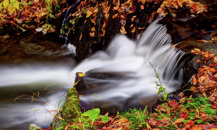 Round Pond Autumn Cascade Photograph by White Mountain Images