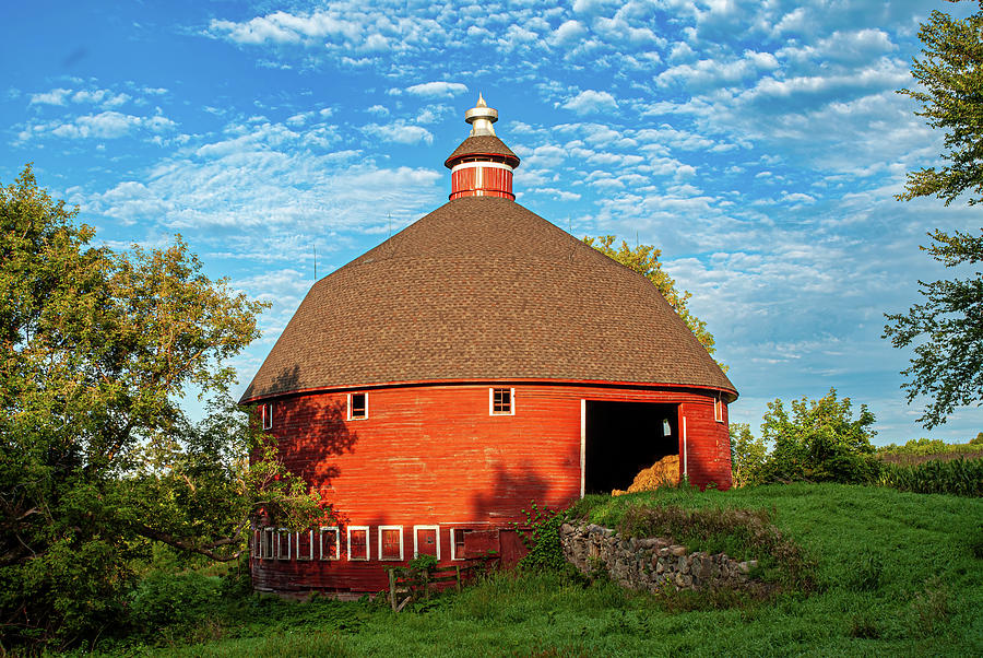 Round Red Barn Photograph by Lou Novick