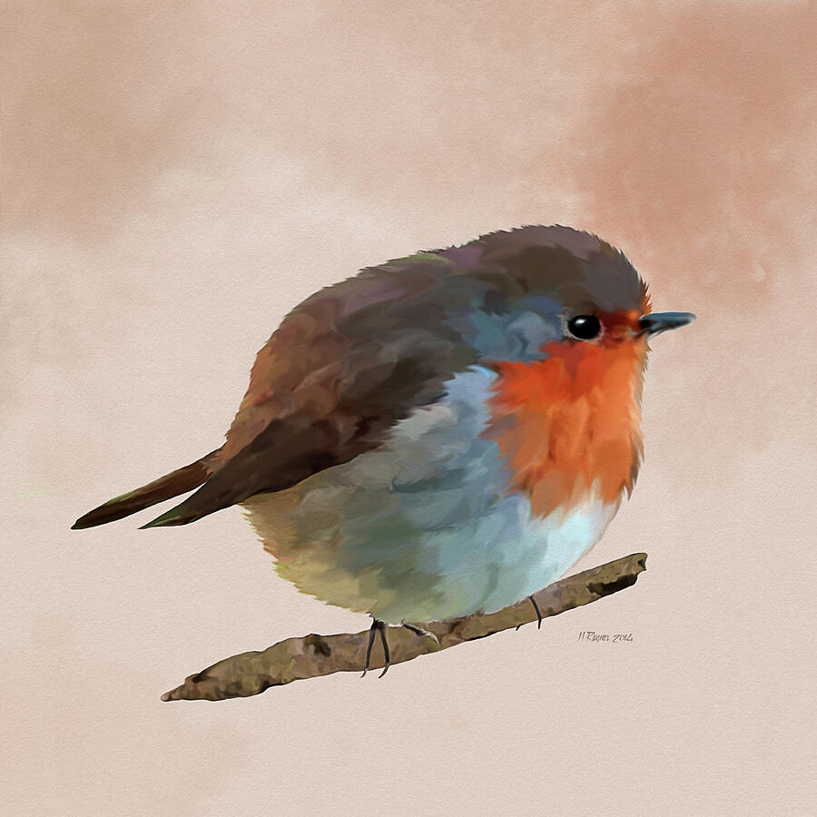 Round Red Robin Digital Art by Bamalam Art Round Red Robin Digital Art by Bamalam Art