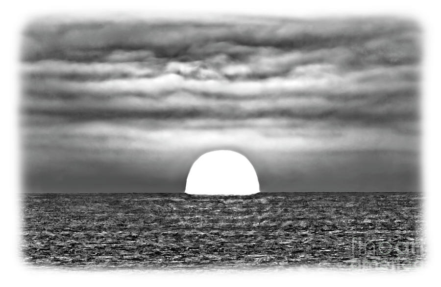 Round Sun Disk Is Disappearing Into The Sea Photograph