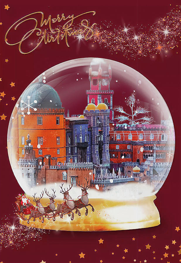 Round the Globe Christmas card  Digital Art by Dennis Baswell