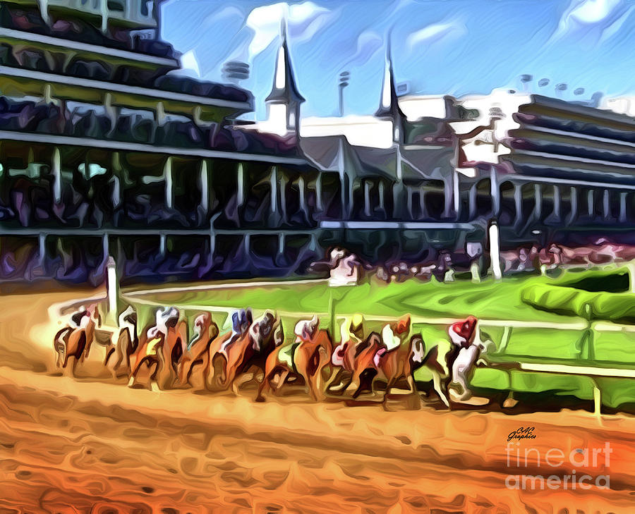 Rounding The First Turn Digital Art by CAC Graphics
