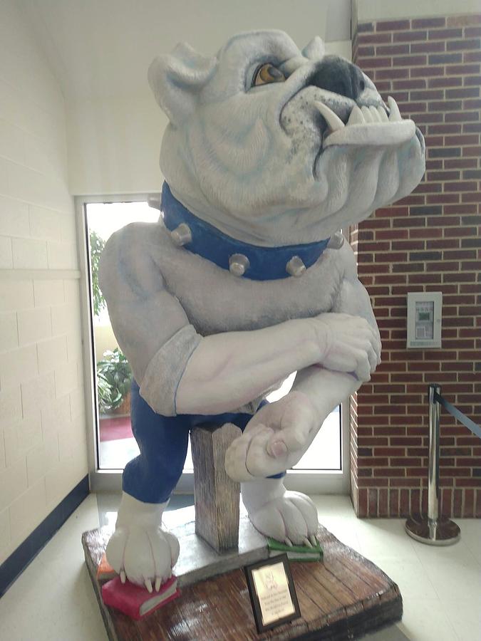 Rouser the Bulldog Mascot Sculpture by Patrick Dee Rankin