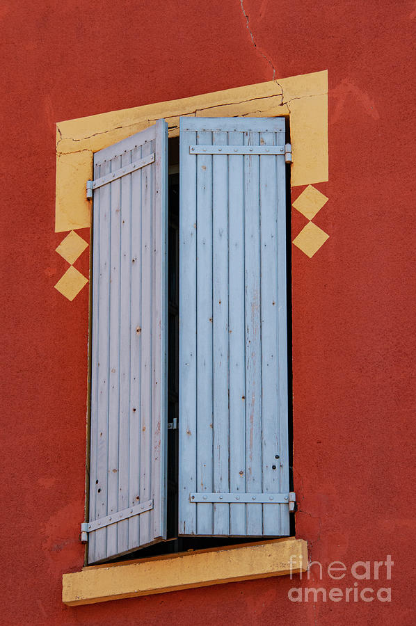 Roussillon Pale Blue Window Shutters Photograph by Bob Phillips