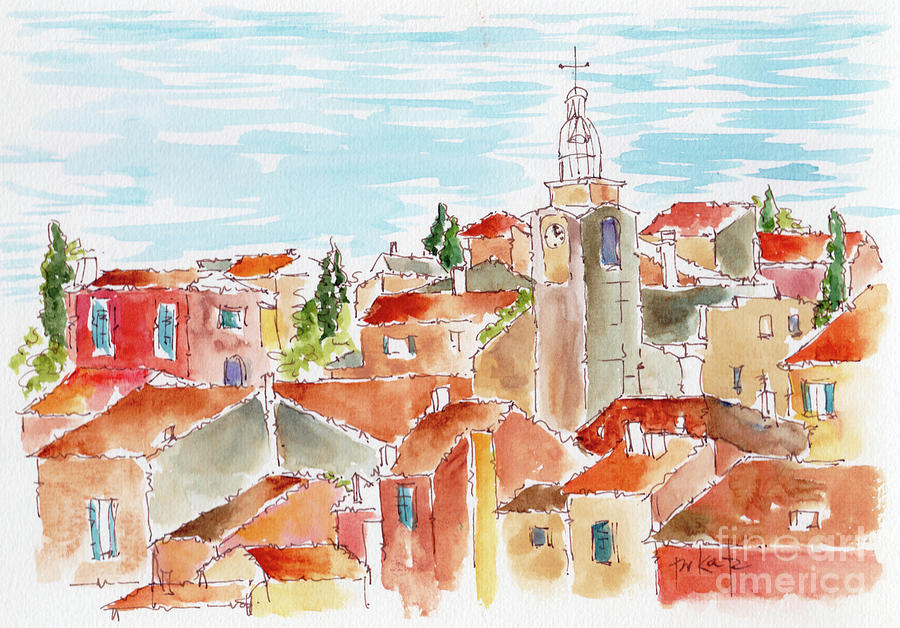 Roussillon Skyline Painting by Pat Katz
