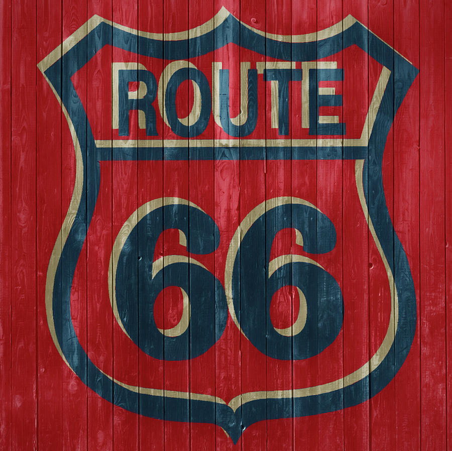 Route 66 Mixed Media - Route 66 Barn Door by Dan Sproul