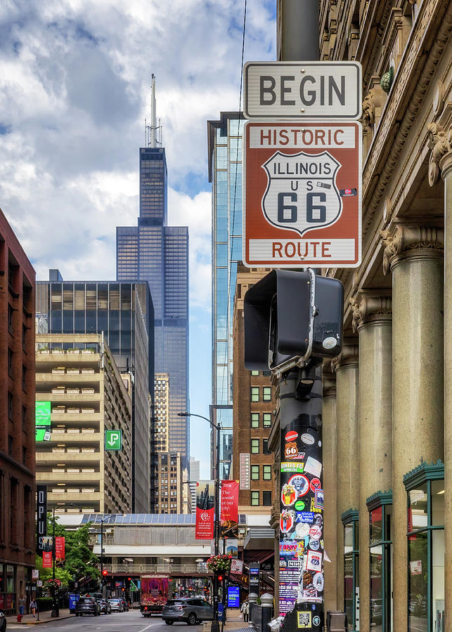 Route 66 Begin Sign - Chicago, Illinois Photograph by Susan Rissi Tregoning