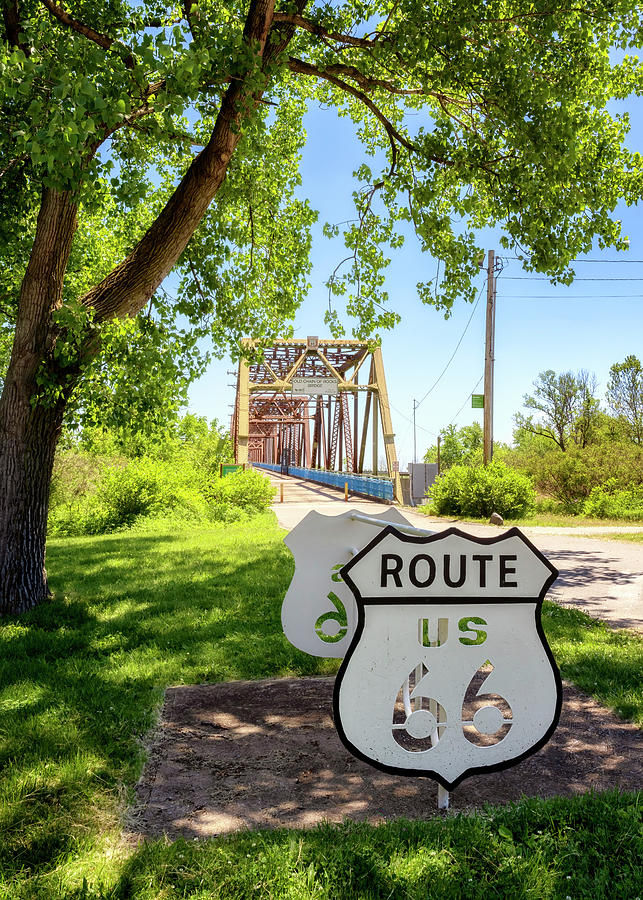Route 66 Bicycle Rack - Old Chain of Rocks Bridge Photograph by Susan Rissi Tregoning