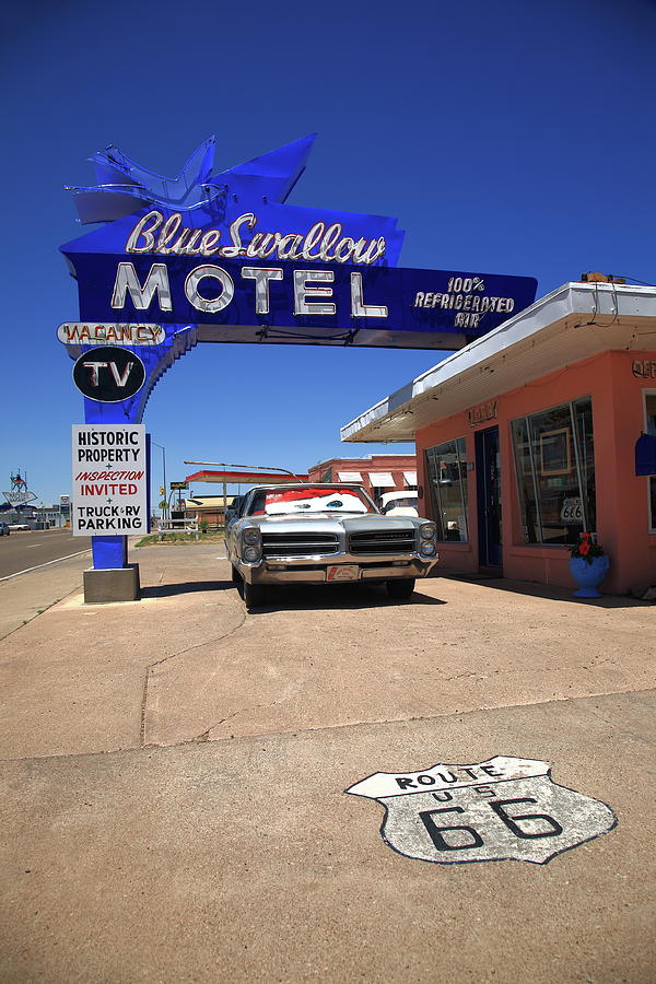 Route 66 - Blue Swallow Motel 2012 #2 Photograph by Frank Romeo