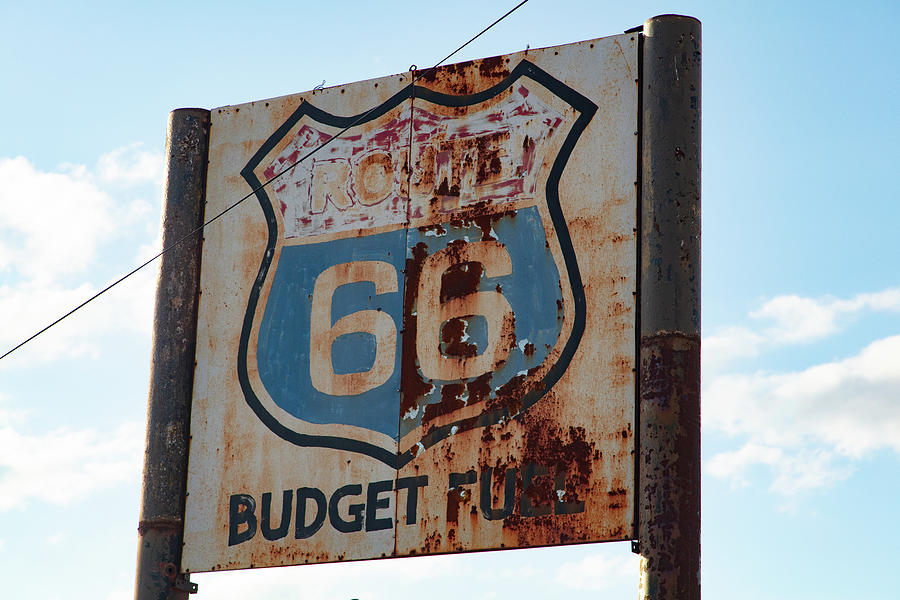 Route 66 Budget Fuel sign in Texas Photograph by Eldon McGraw