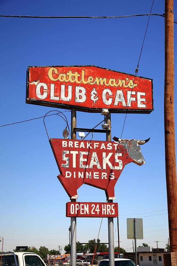 Route 66 - Cattlemans Club and Cafe 2012 Photograph by Frank Romeo
