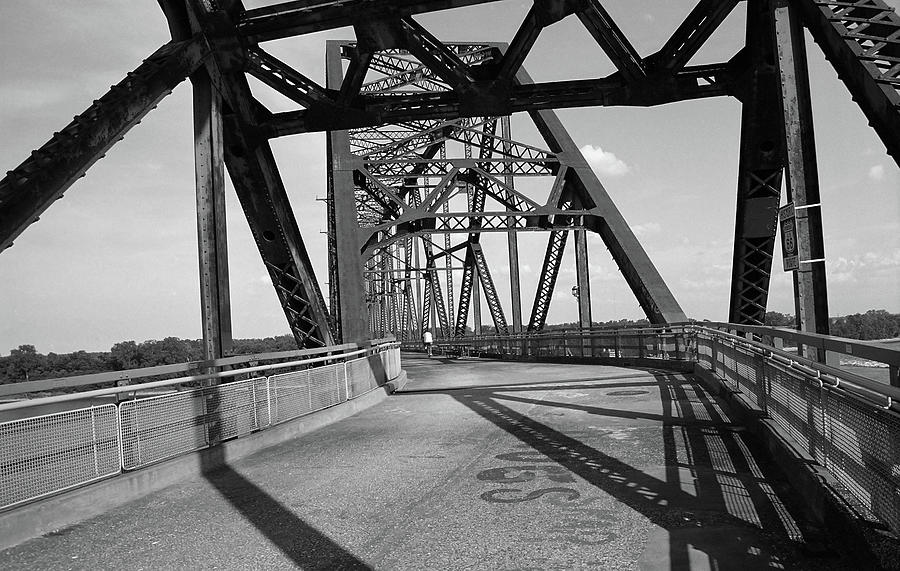 Route 66 - Chain of Rocks Bridge 2006 BW Photograph by Frank Romeo - Pixels