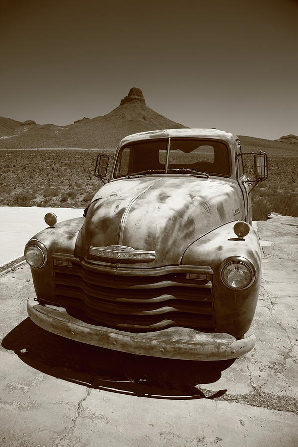 Route 66 - Old Pickup 2012 Sepia Photograph by Frank Romeo