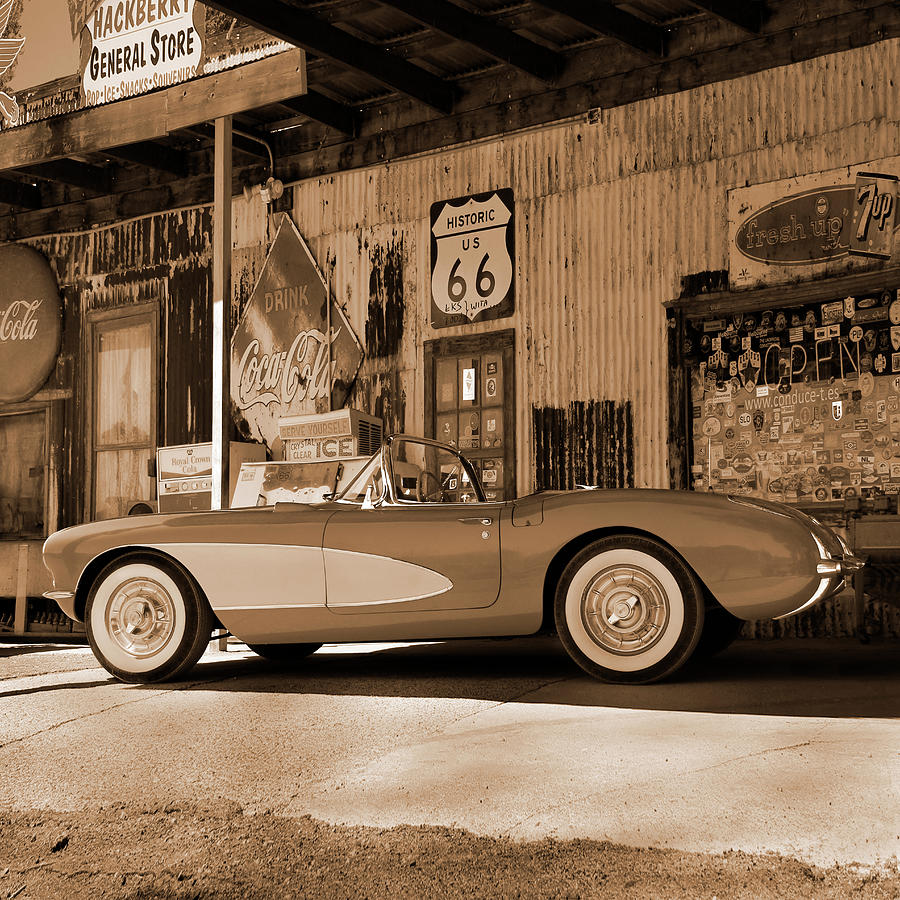 Route 66 - Classic Vette Photograph by Mike McGlothlen