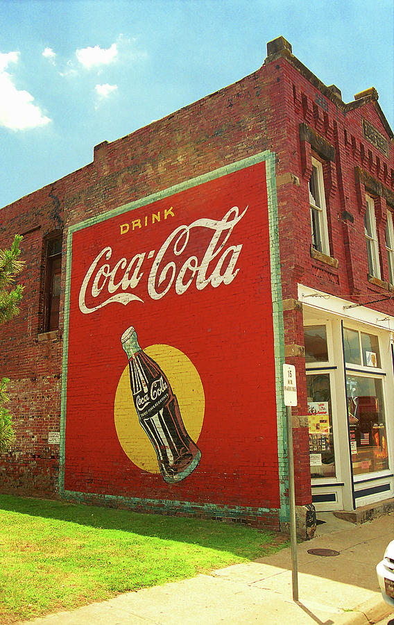 Architecture Photograph - Route 66 - Coca Cola Ghost Mural 2006 by Frank Romeo