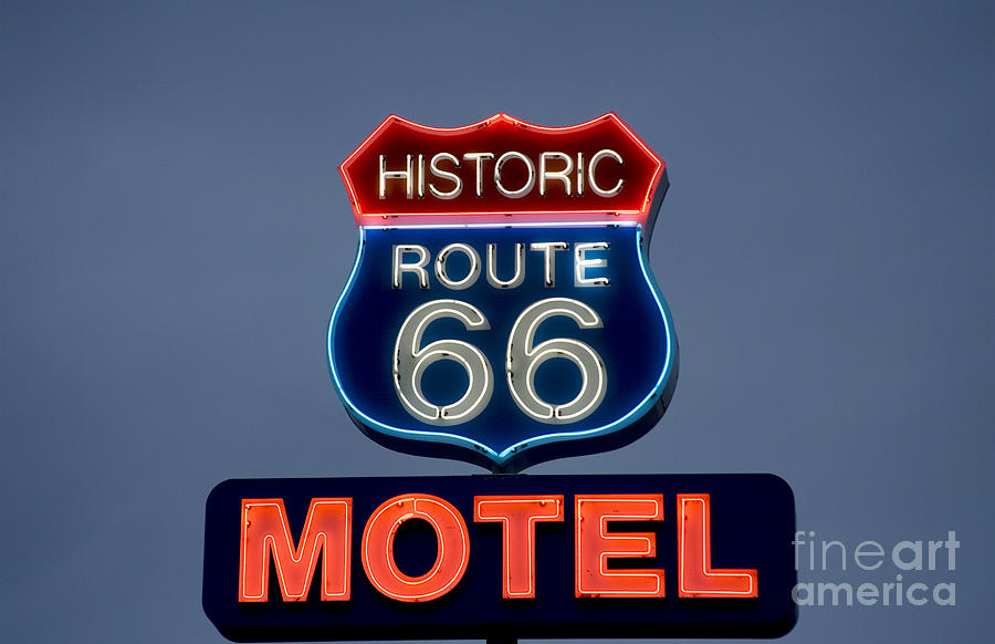 Route 66 Motel Sign Photograph by Carol Highsmith