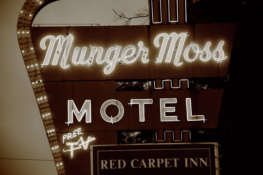 Route 66 - Munger Moss Motel 2008 Sepia Photograph by Frank Romeo