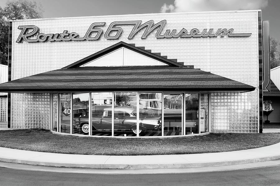 Route 66 Museum Clinton OK BW Photograph by Bob Pardue - Fine Art America