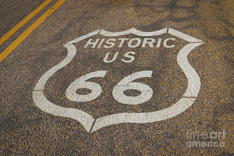 Route 66 road Photograph by Darrell Foster