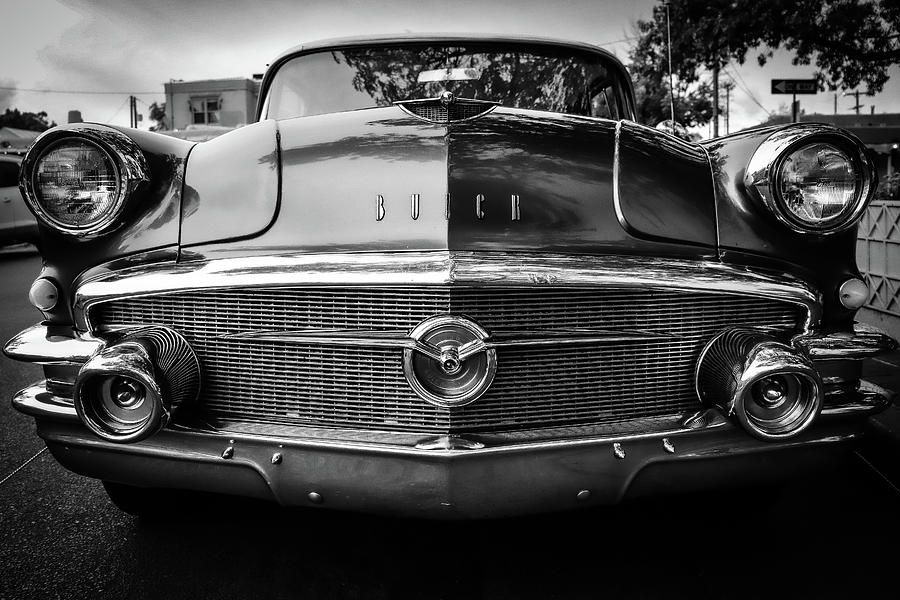 Route 66 Roadtrip - '56 Buick Special - Front - Black and White Digital ...