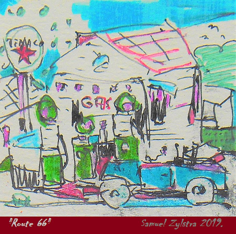 Route 66 Drawing by Samuel Zylstra Fine Art America