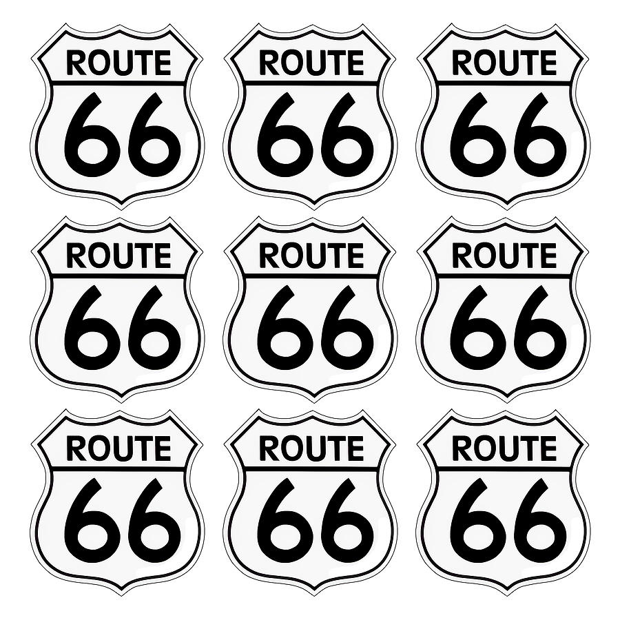 Route 66 Sign Tiles Digital Art by Chuck Staley