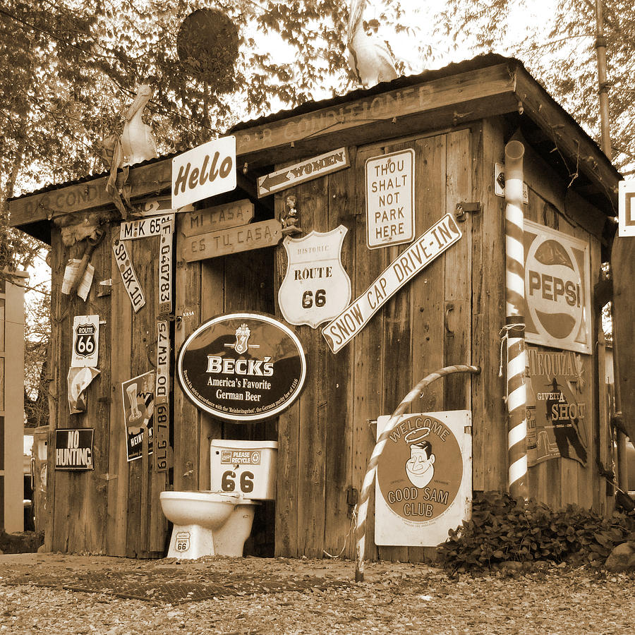 Route 66 - The Outhouse Photograph by Mike McGlothlen