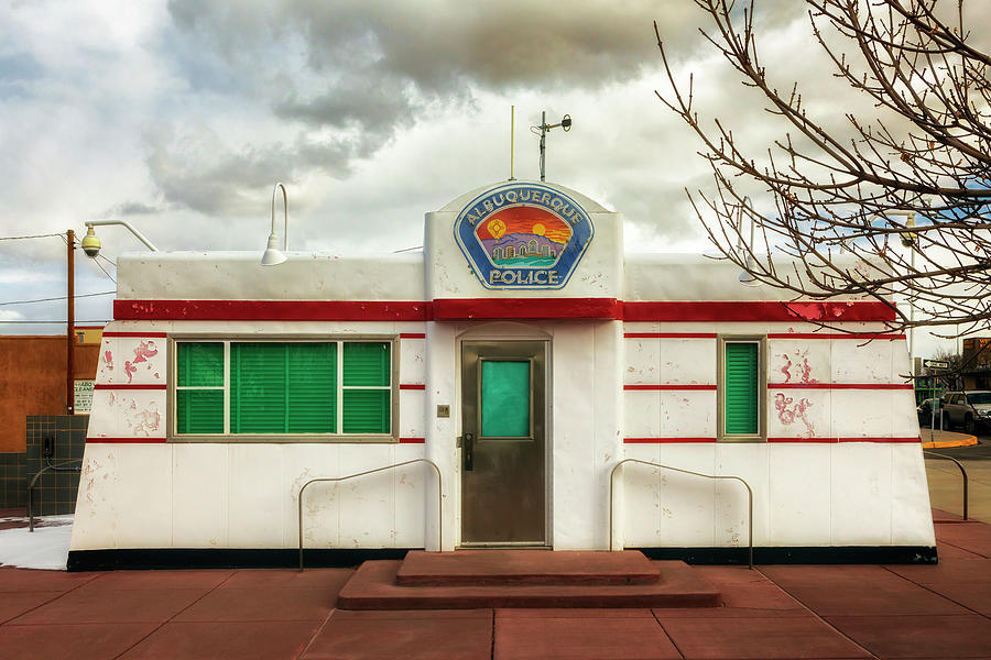 Route 66 - Triangle Park Police Substation - Albuquerque Photograph by Susan Rissi Tregoning