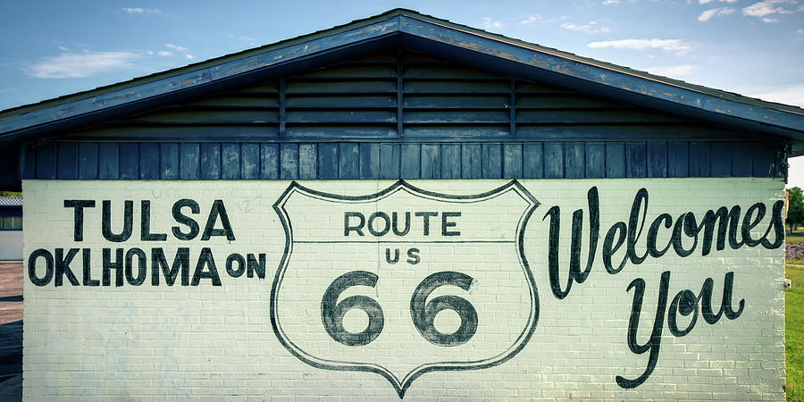 Route 66 Welcome To Tulsa Oklahoma Panorama Photograph By Gregory ...