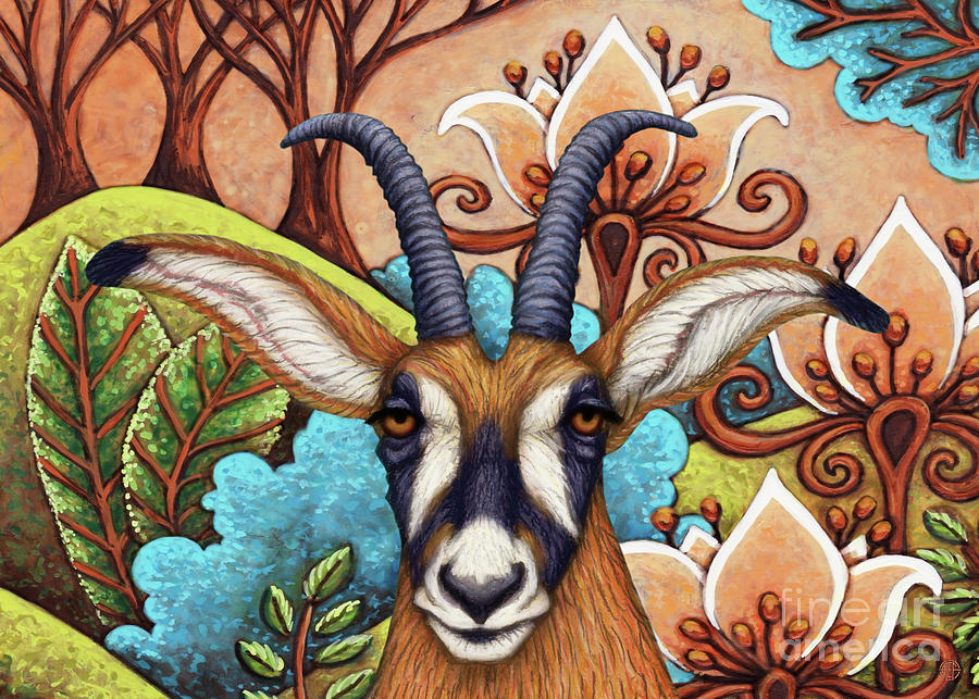 Roving Roan Antelope Painting by Amy E Fraser