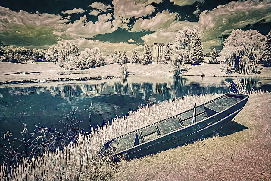 Row Boat by the Lake fx Digital Art by Dan Carmichael