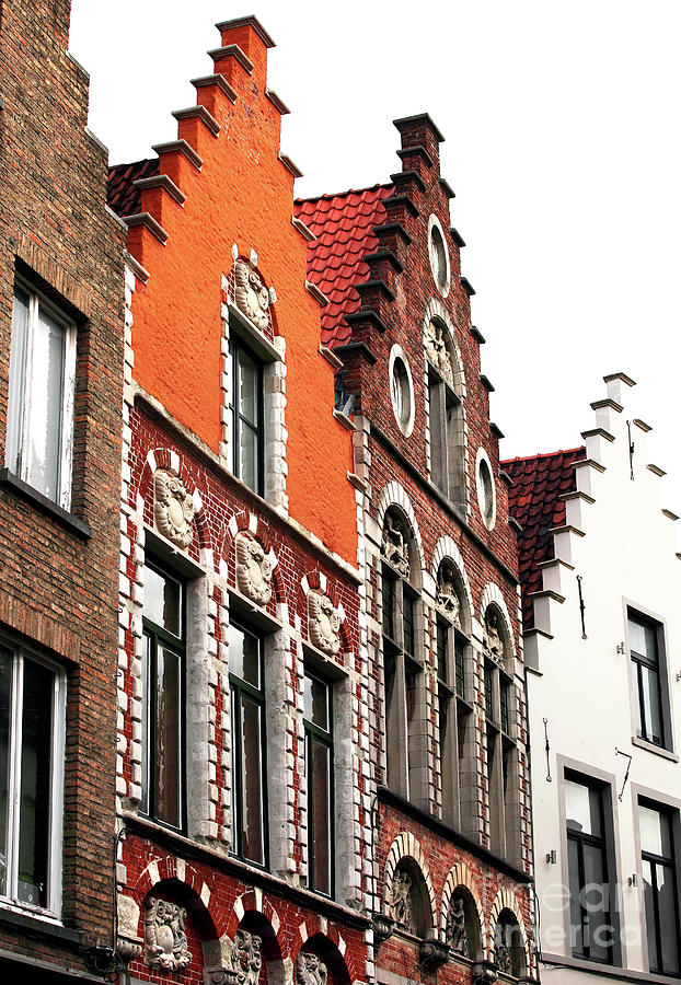 Row House Colors in Bruges Photograph by John Rizzuto
