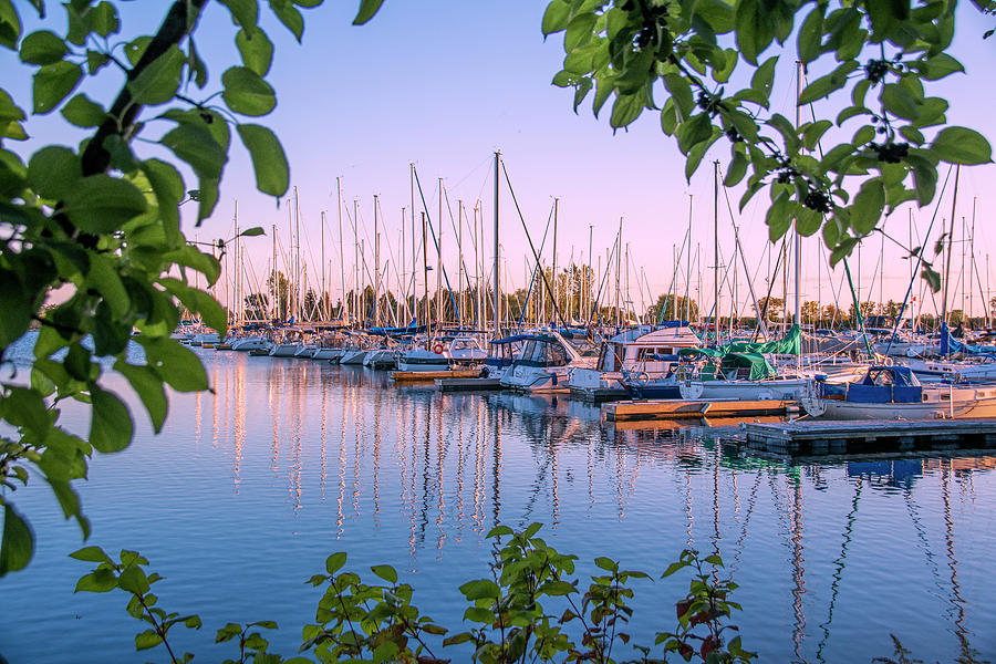 Row of Boats in the Sunset Photograph by John Twynam