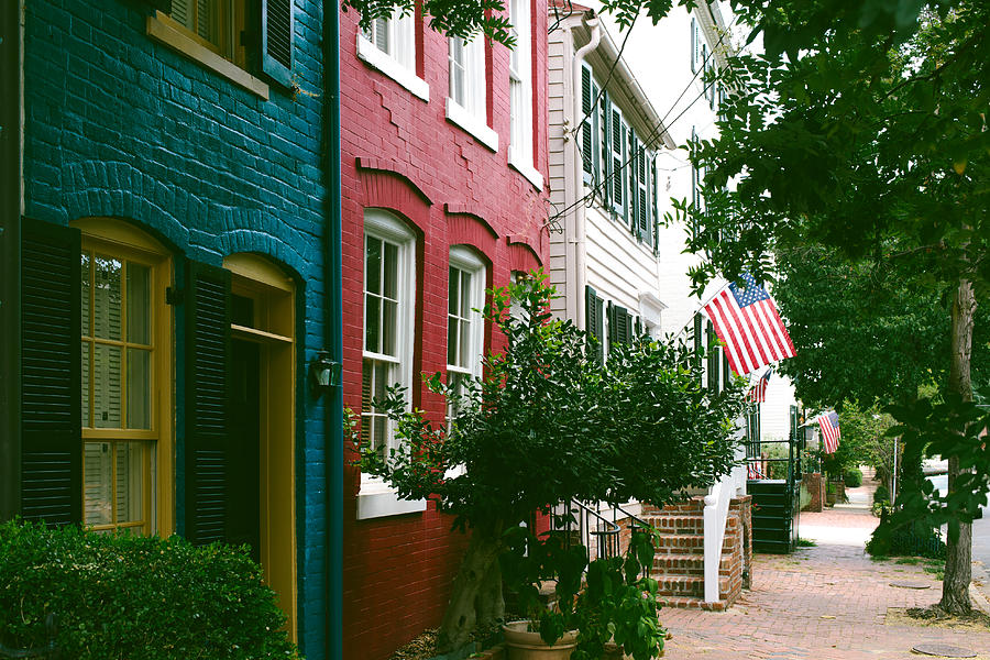Row of Early 1800s Townhouses Photograph by Grace Cary