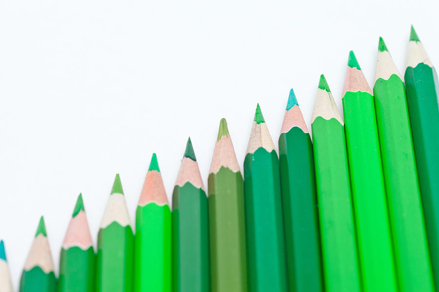 Row of green pencils Photograph by JamieB