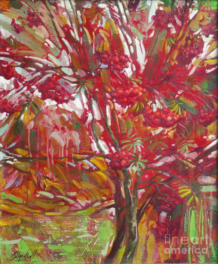 Rowan tree Painting by Sergey Ignatenko