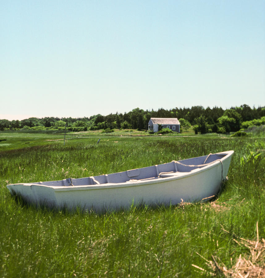 Rowboat in Marsh Photograph by Nautical Chartworks